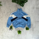 Adidas Blue Boxy Track Jacket 80s/90s Vintage Full Zip Sweatshirt 3-stripes XL