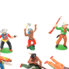 Konvolut DDR Spielzeug Vollgummi 30 x Indianer & Cowboys  mit 2 Pferden